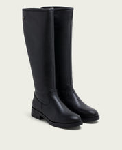 BOTTES HAUTES EN CUIR AVEC FERMETURE ÉCLAIR JANA NOIR