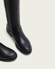 BOTTES HAUTES EN CUIR AVEC FERMETURE ÉCLAIR JANA NOIR