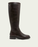 BOTTES HAUTES EN CUIR AVEC FERMETURE ÉCLAIR JANA MOKA