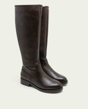 BOTTES HAUTES EN CUIR AVEC FERMETURE ÉCLAIR JANA MOKA