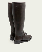 BOTTES HAUTES EN CUIR AVEC FERMETURE ÉCLAIR JANA MOKA