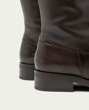 BOTTES HAUTES EN CUIR AVEC FERMETURE ÉCLAIR JANA MOKA
