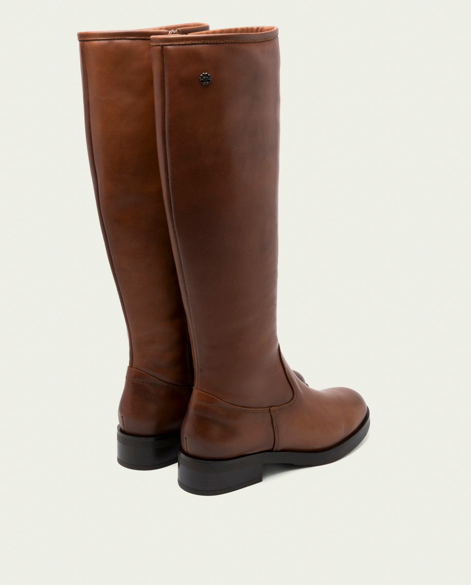 BOTTES HAUTES EN CUIR CUIR AVEC FERMETURE ÉCLAIR JANA