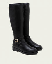 BOTTES HAUTES EN CUIR AVEC FERMETURE ÉCLAIR JARA NOIR