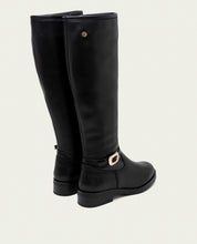 BOTTES HAUTES EN CUIR AVEC FERMETURE ÉCLAIR JARA NOIR