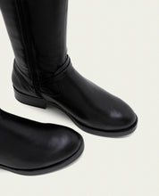 BOTTES HAUTES EN CUIR AVEC FERMETURE ÉCLAIR JARA NOIR