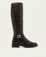 BOTTES HAUTES EN CUIR AVEC FERMETURE ÉCLAIR JARA MOKA