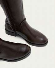BOTTES HAUTES EN CUIR AVEC FERMETURE ÉCLAIR JARA MOKA