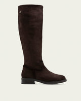 BOTTES HAUTES EN CUIR AVEC FERMETURE ÉCLAIR JADE MOKA