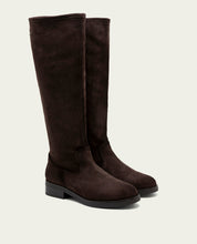 BOTTES HAUTES EN CUIR AVEC FERMETURE ÉCLAIR JADE MOKA