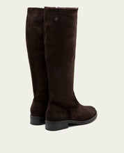BOTTES HAUTES EN CUIR AVEC FERMETURE ÉCLAIR JADE MOKA