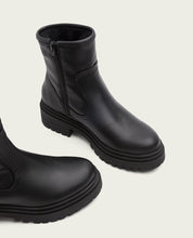 BOTTINES EN CUIR AVEC FERMETURE ÉCLAIR KIARA NOIR