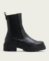 BOTTINES EN CUIR AVEC ÉLASTIQUES KATIA NOIR
