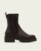 BOTTINES EN CUIR AVEC ÉLASTIQUES KATIA MOKA