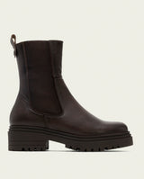 BOTTINES EN CUIR AVEC ÉLASTIQUES KATIA MOKA
