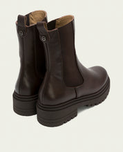 BOTTINES EN CUIR AVEC ÉLASTIQUES KATIA MOKA