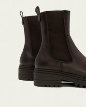 BOTTINES EN CUIR AVEC ÉLASTIQUES KATIA MOKA