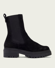 BOTTINES EN DAIM NOIR AVEC ÉLASTIQUES KIRA