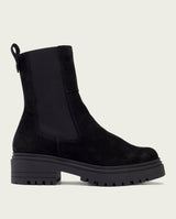 BOTTINES EN DAIM NOIR AVEC ÉLASTIQUES KIRA