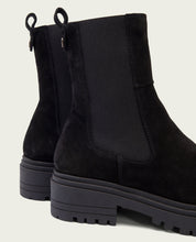 BOTTINES EN DAIM NOIR AVEC ÉLASTIQUES KIRA