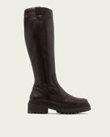 BOTTINES EN CUIR AVEC FERMETURE ÉCLAIR KIM MOKA