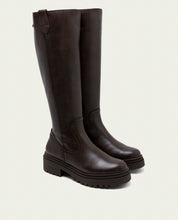 BOTTINES EN CUIR AVEC FERMETURE ÉCLAIR KIM MOKA