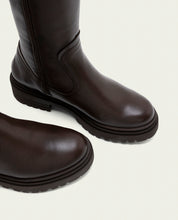 BOTTINES EN CUIR AVEC FERMETURE ÉCLAIR KIM MOKA