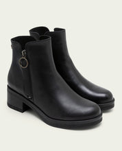 BOTTINES EN CUIR AVEC FERMETURE ÉCLAIR LUCIA NOIR