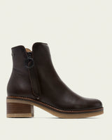 BOTTINES EN CUIR AVEC ÉCLAIR LUCÍA MOKA