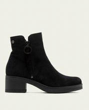 BOTTINES EN CUIR AVEC FERMETURE ÉCLAIR LUNA NOIR