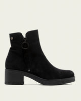 BOTTINES EN CUIR AVEC FERMETURE ÉCLAIR LUNA NOIR