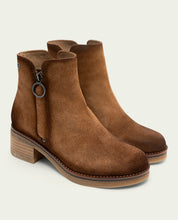 BOTTINES EN DAIM AVEC ÉCLAIR LUNA CUIR