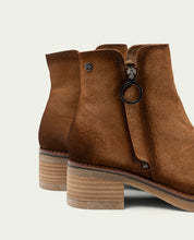 BOTTINES EN DAIM AVEC ÉCLAIR LUNA CUIR