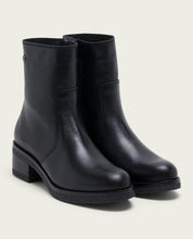 BOTTINES EN CUIR AVEC FERMETURE ÉCLAIR LOLA NOIR