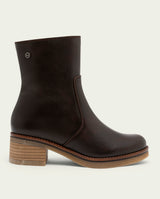 BOTTINES EN CUIR AVEC FERMETURE ÉCLAIR LOLA MOKA