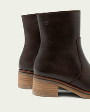 BOTTINES EN CUIR AVEC FERMETURE ÉCLAIR LOLA MOKA