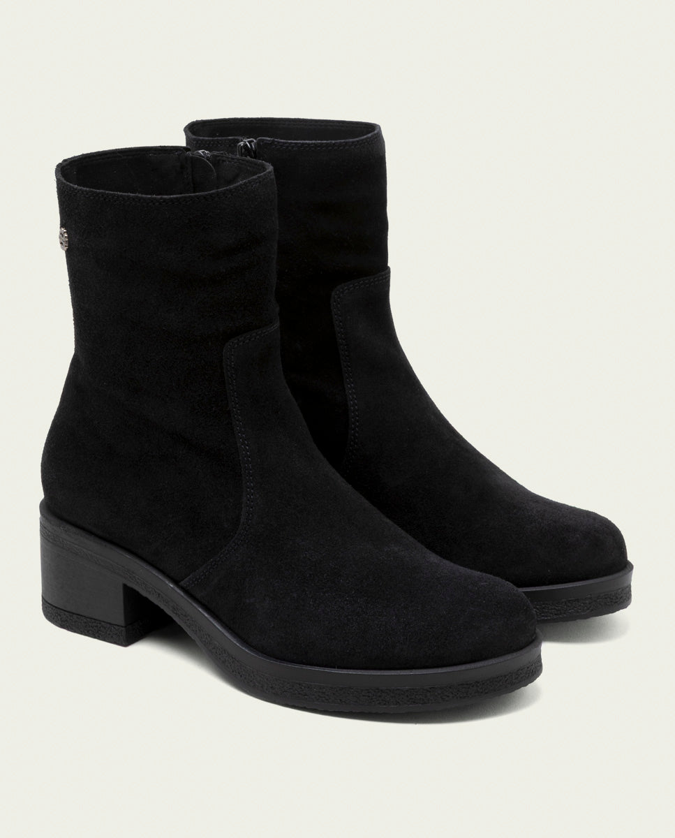 BOTTINES EN CUIR AVEC FERMETURE ÉCLAIR LIDIA NOIR