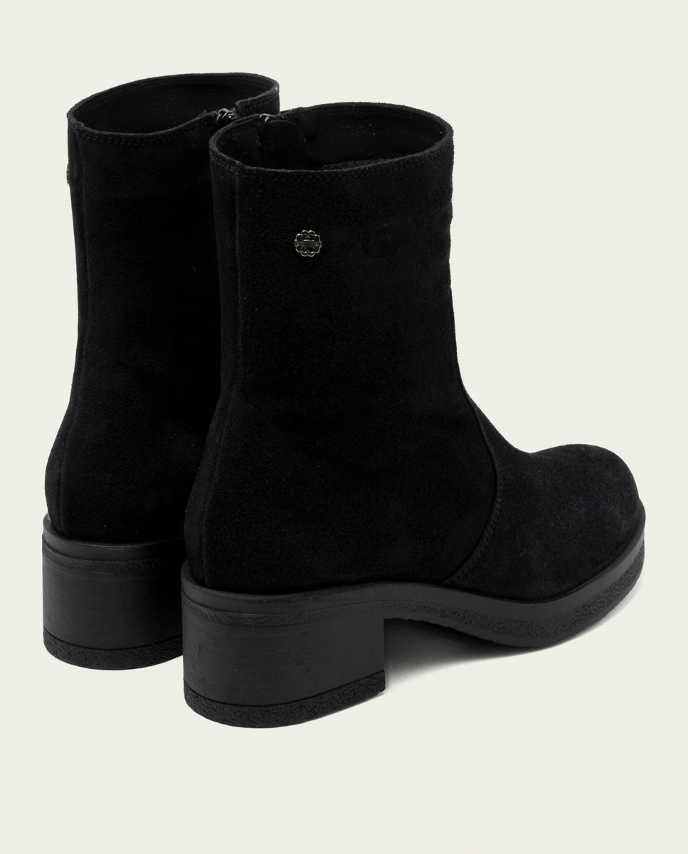 BOTTINES EN CUIR AVEC FERMETURE ÉCLAIR LIDIA NOIR