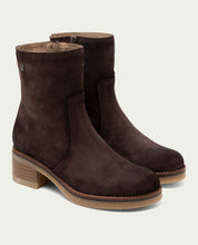 BOTTINES EN CUIR AVEC FERMETURE ÉCLAIR LIDIA MOKA
