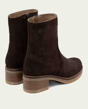 BOTTINES EN CUIR AVEC FERMETURE ÉCLAIR LIDIA MOKA