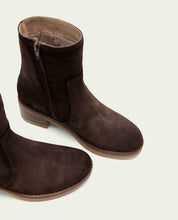 BOTTINES EN CUIR AVEC FERMETURE ÉCLAIR LIDIA MOKA