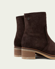 BOTTINES EN CUIR AVEC FERMETURE ÉCLAIR LIDIA MOKA
