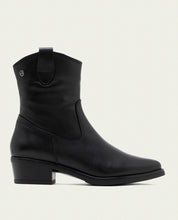 BOTTINES EN CUIR AVEC FERMETURE ÉCLAIR MARTA NOIR