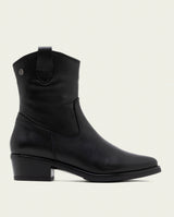 BOTTINES EN CUIR AVEC FERMETURE ÉCLAIR MARTA NOIR