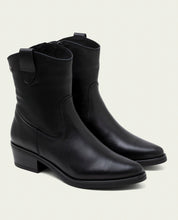 BOTTINES EN CUIR AVEC FERMETURE ÉCLAIR MARTA NOIR