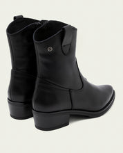 BOTTINES EN CUIR AVEC FERMETURE ÉCLAIR MARTA NOIR