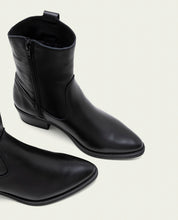 BOTTINES EN CUIR AVEC FERMETURE ÉCLAIR MARTA NOIR