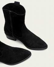 BOTTINES EN CUIR AVEC FERMETURE ÉCLAIR MALENA NOIR