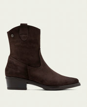 BOTTINES EN CUIR AVEC FERMETURE ÉCLAIR MALENA MOKA