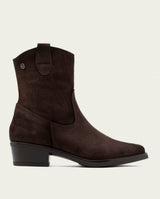 BOTTINES EN CUIR AVEC FERMETURE ÉCLAIR MALENA MOKA